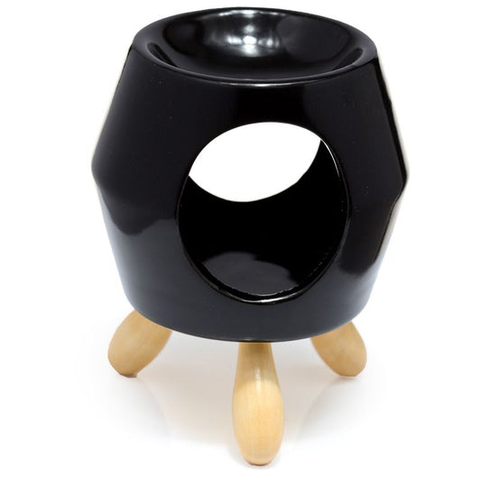Ceramic burner with wooden legs